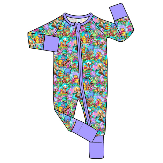 RTS Bamboo Convertible Zip Romper - Hundred Acre Wood