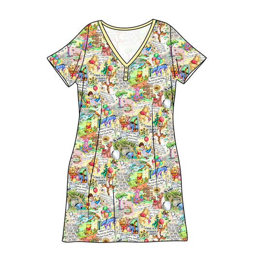 RTS Bamboo Adult Sleep Gown - Beary Classic