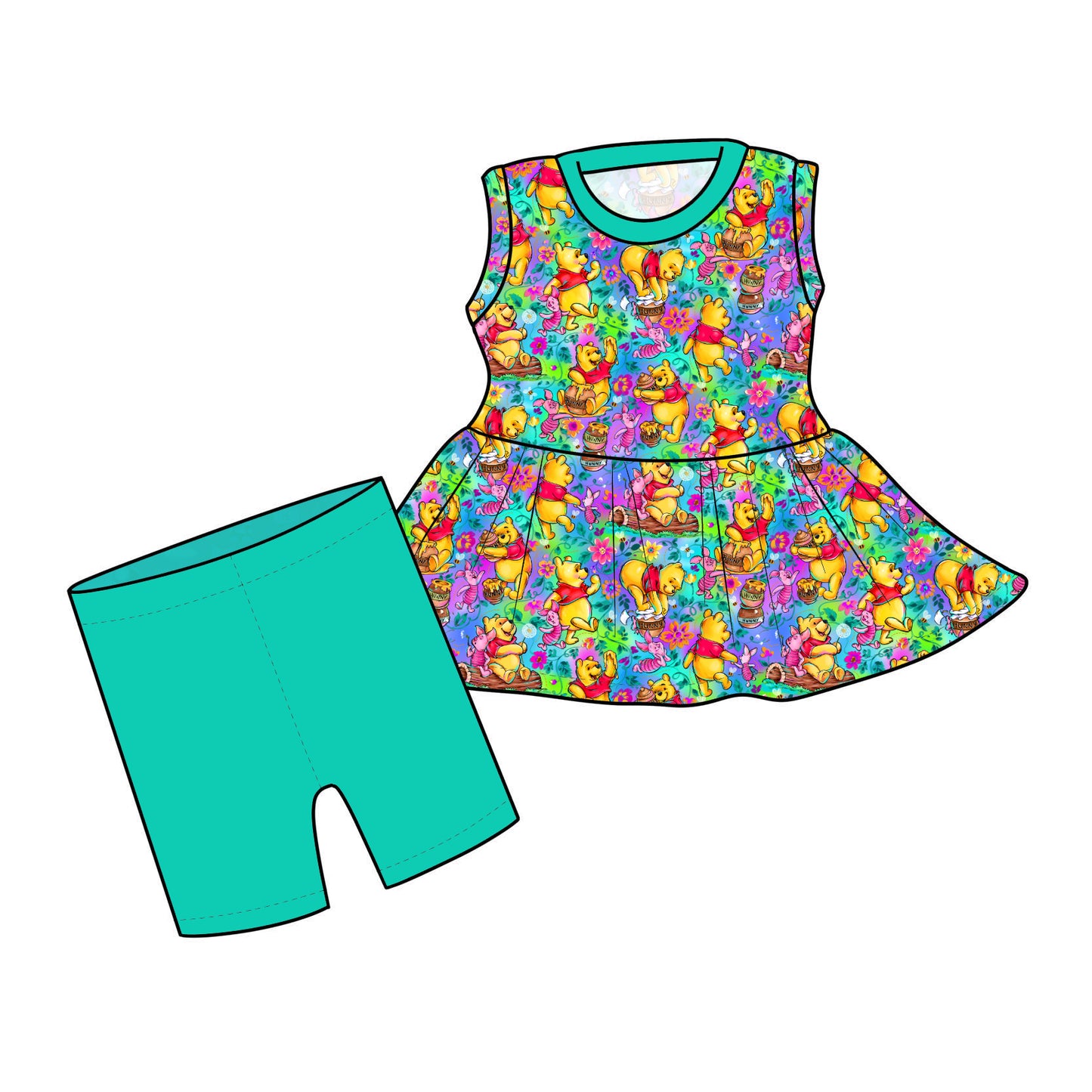 RTS Peplum and Shorts - Beary Best Friends