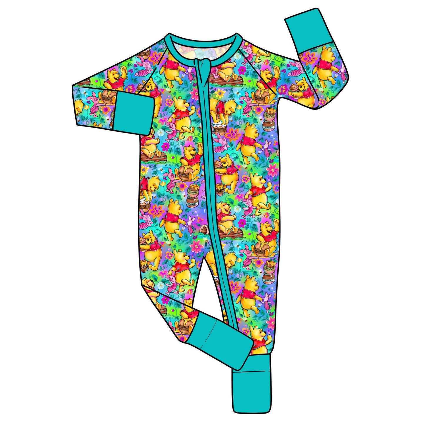 RTS Bamboo Convertible Zip Romper - Beary Best Friends