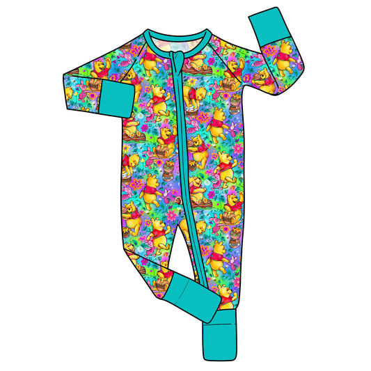 RTS Bamboo Convertible Zip Romper - Beary Best Friends
