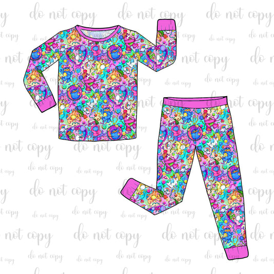 DEC Pre-Order Bamboo Long Sleeve and Pants Pajama Set - Popples