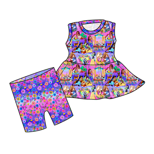 May Pre-Order Sleeveless Peplum and Shorts - Royal Pets