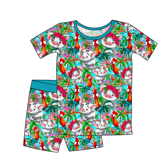 July Pre-Order Bamboo Short Sleeve and Shorts Pajama Set - Boat Snacks