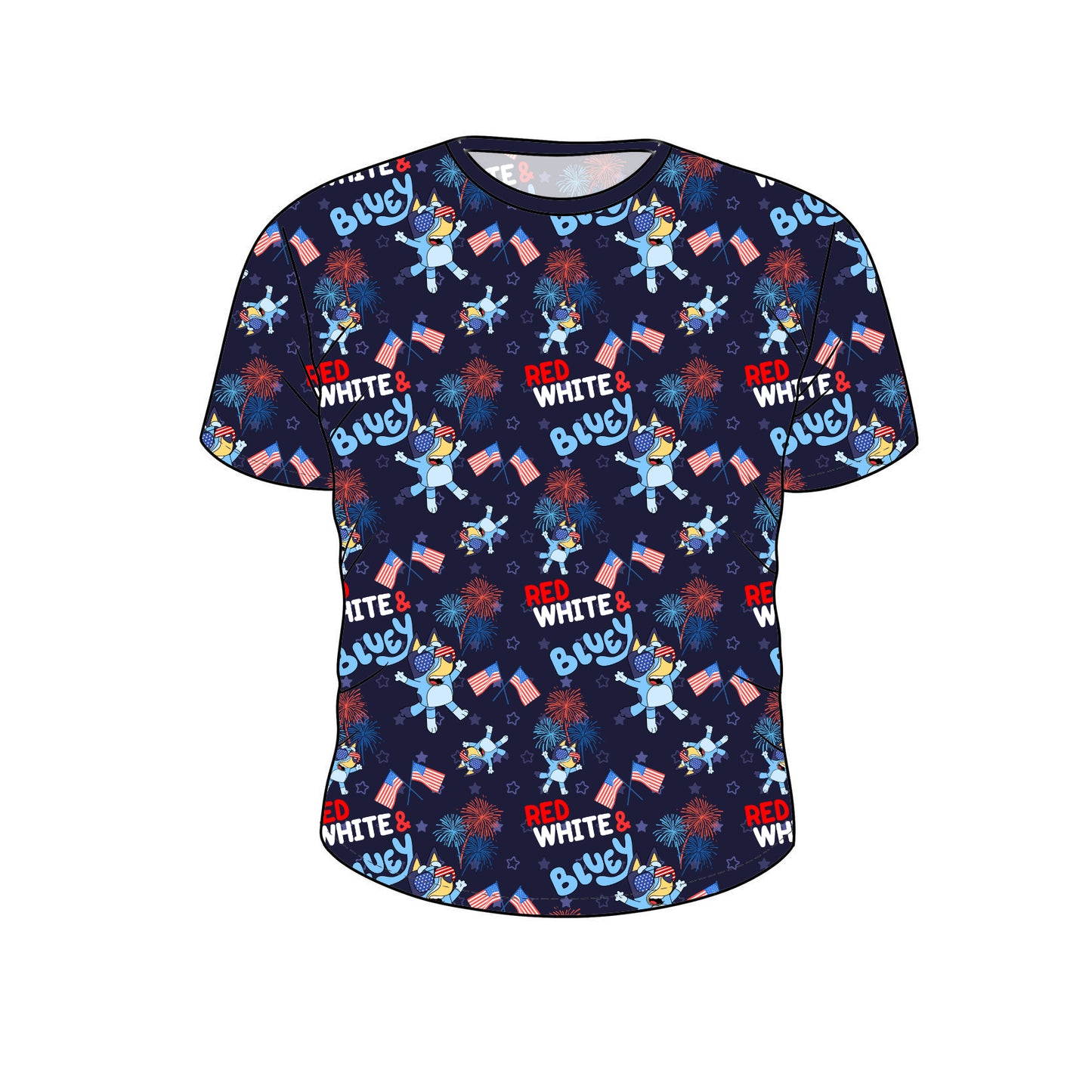 RTS Bamboo Adult Oversized Tee - Red White & Bluey