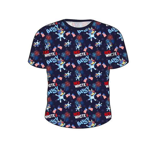 RTS Bamboo Adult Oversized Tee - Red White & Bluey