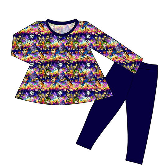 RTS Peplum and Leggings - Rescue Patrol Halloween