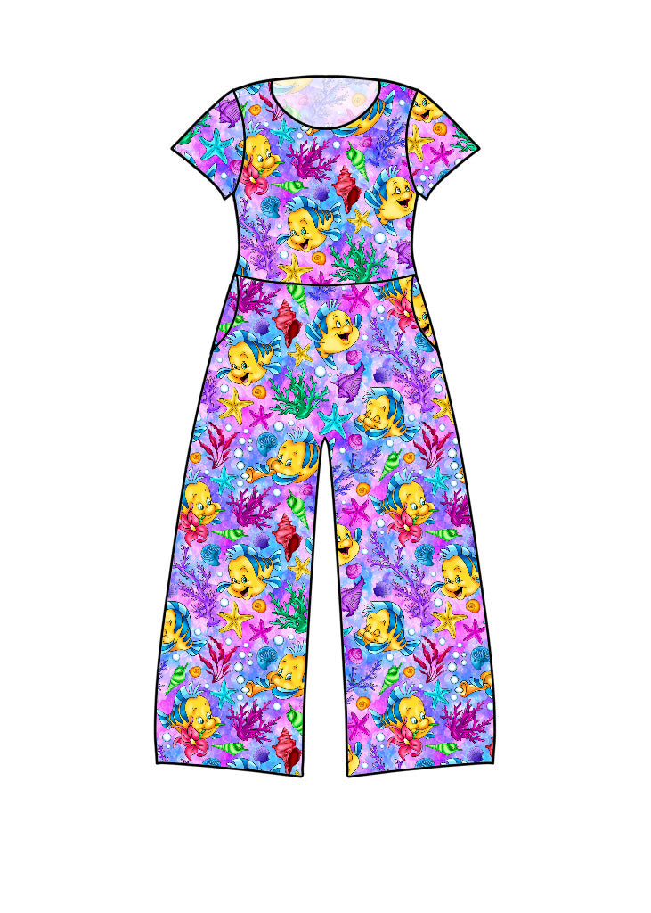 RTS wide-leg rompers