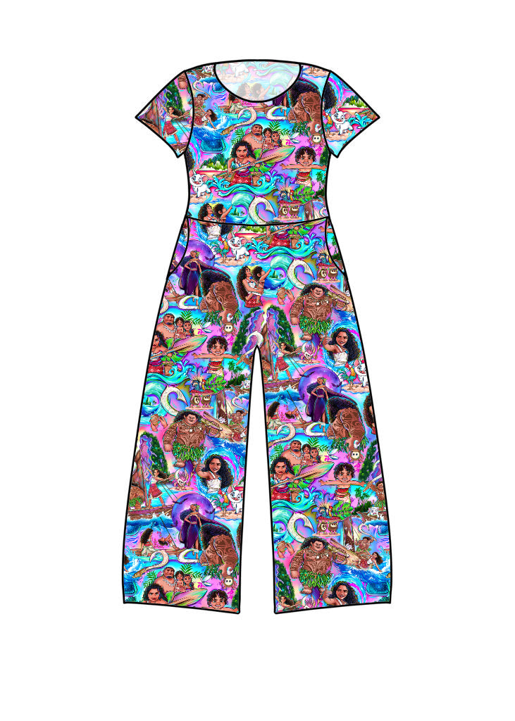 RTS wide-leg rompers