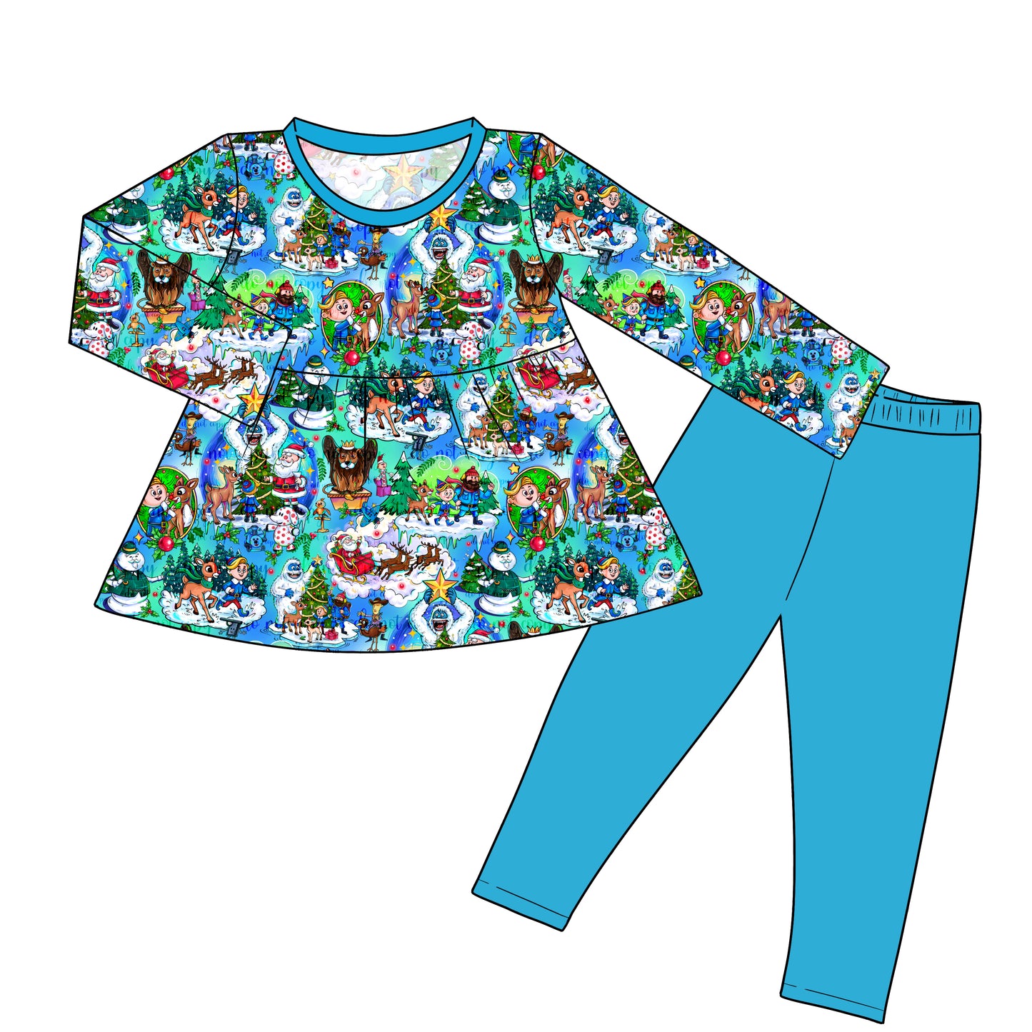 Nov Pre-Order Long Sleeve Bamboo Peplum with Leggings - Merry Misfits