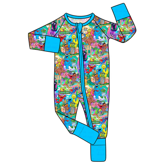 Jan27 Pre-Order Bamboo Convertible Zip Romper - 123 Sesame