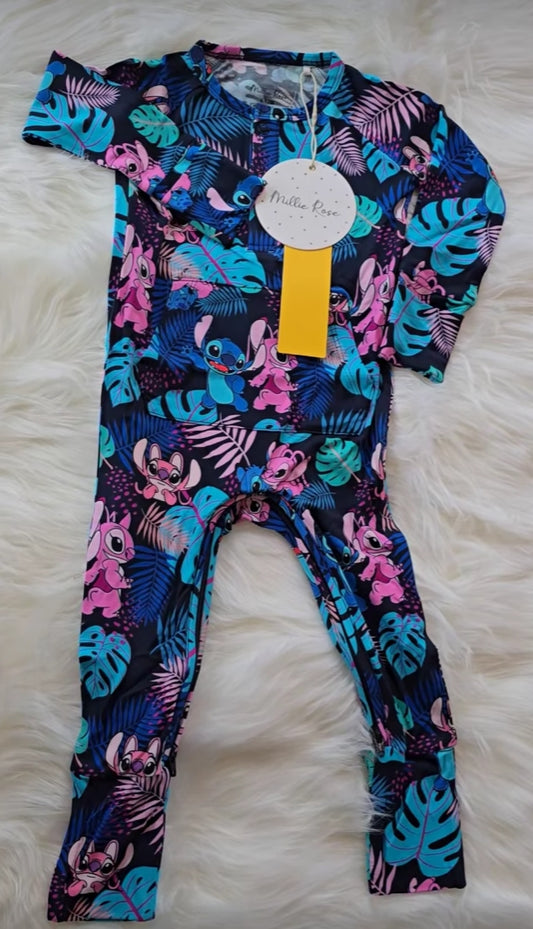 RTS ADAPTIVE Bamboo Crescent Zip Romper - 624