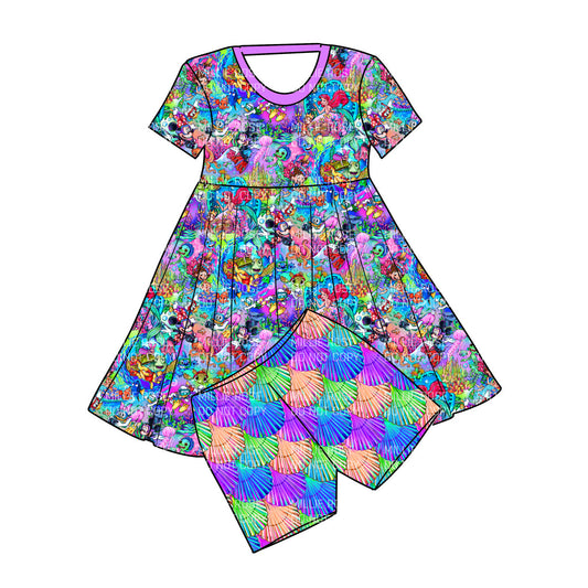 JAN Pre-order Graphic Twirl Dress with Shorts - Shelltastic Adventures