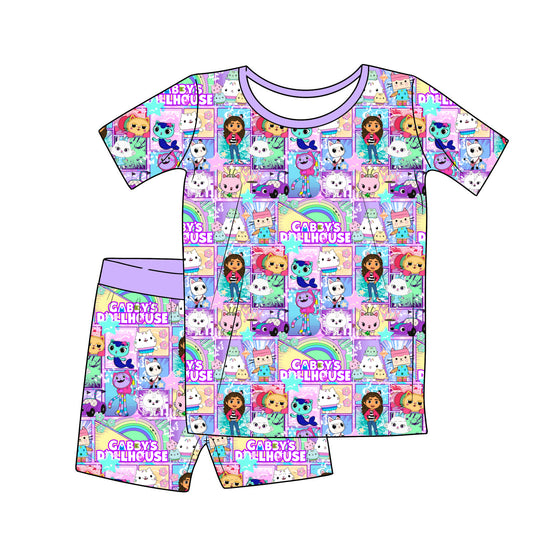 RTS Bamboo Short Sleeve and Shorts Pajama Set - Dollhouse