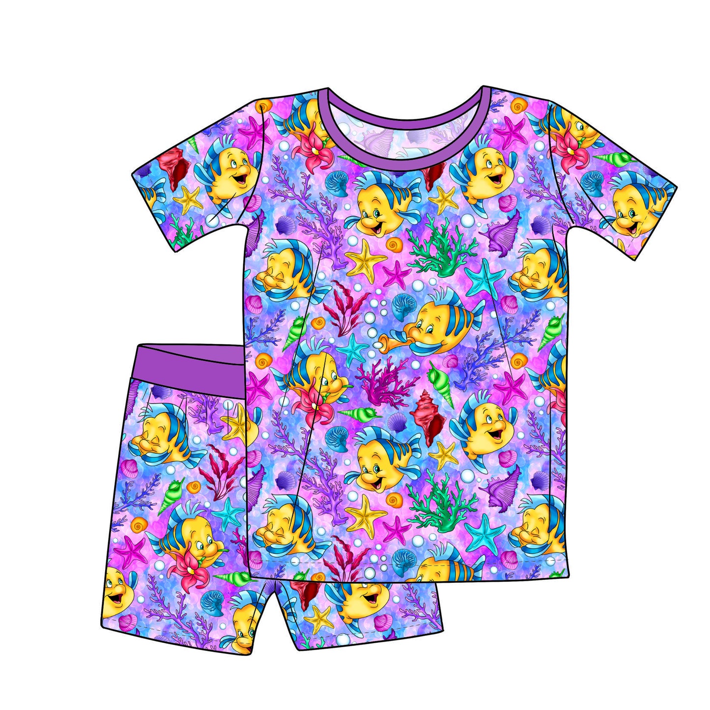 RTS Short Sleeve and Shorts Pajama Set - Flounder (Gadgets and Gizmos)