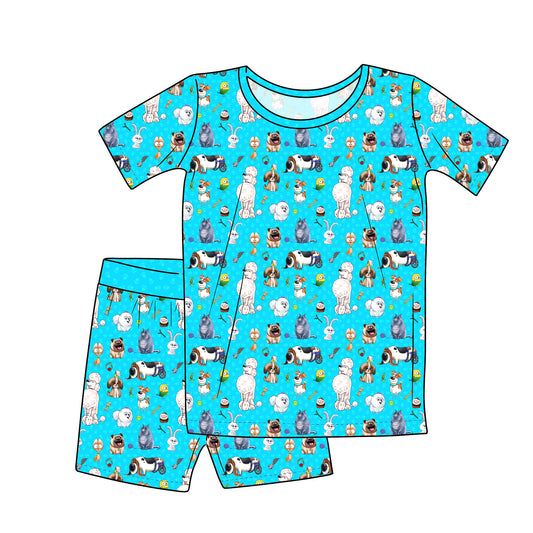 RTS Bamboo Short Sleeve and Shorts Pajama Set - Pets