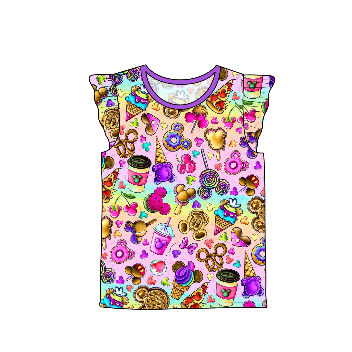 May Pre-Order Flutter Sleeve Tee - Snacks