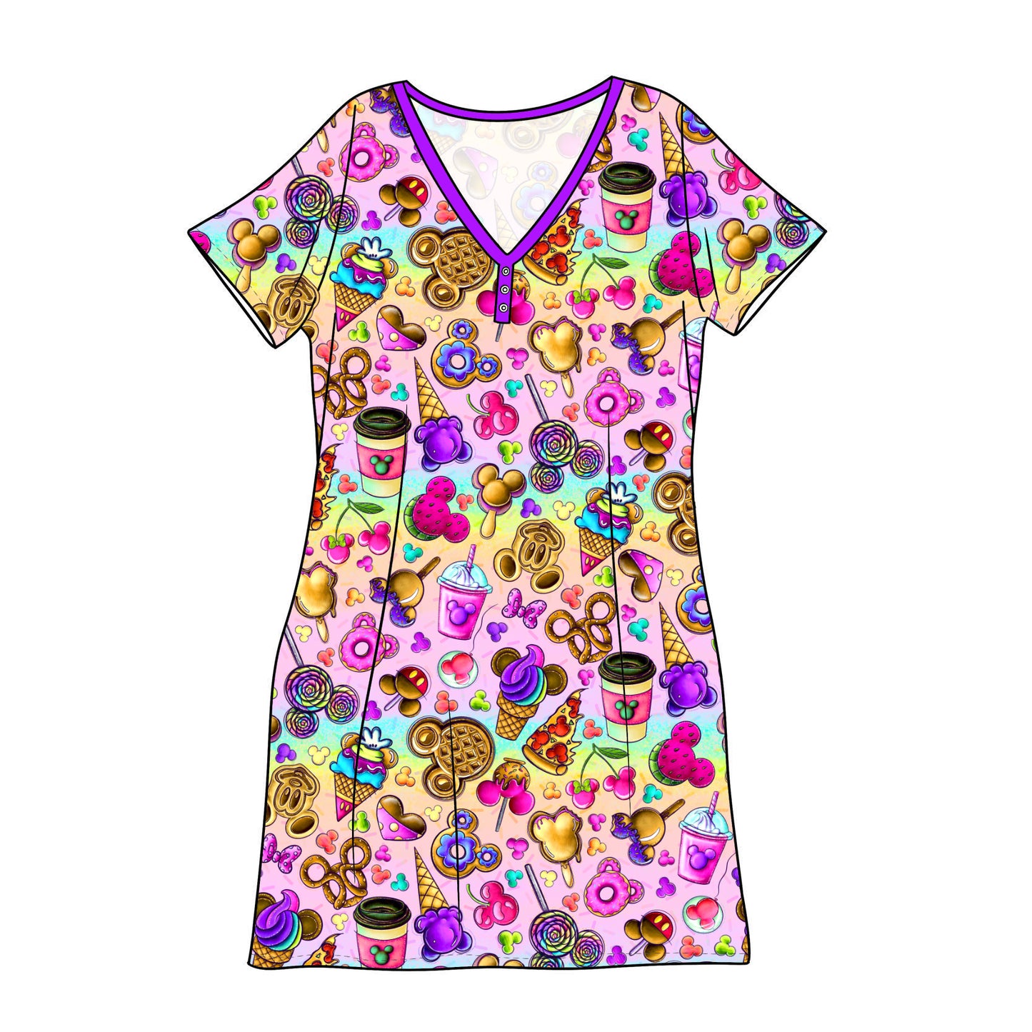 May Pre-Order Bamboo Adult Sleep Gown - Snacks