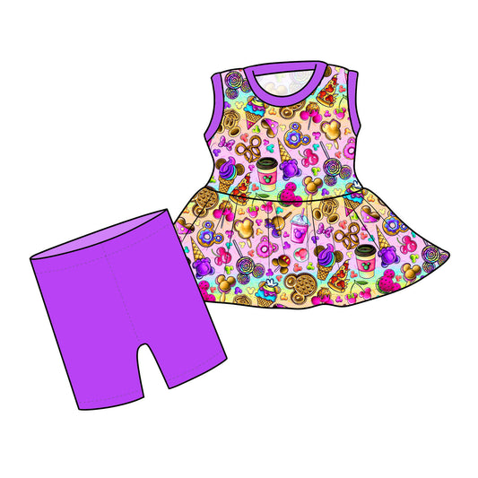 May Pre-Order Sleeveless Peplum and Shorts - Snacks