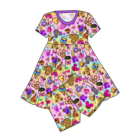May Pre-order Twirl Dress with Shorts - Snacks
