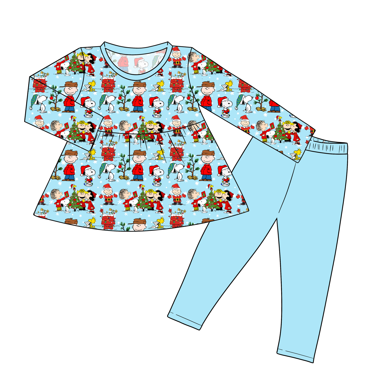 RTS Peplum and Leggings - Peanuts & Presents