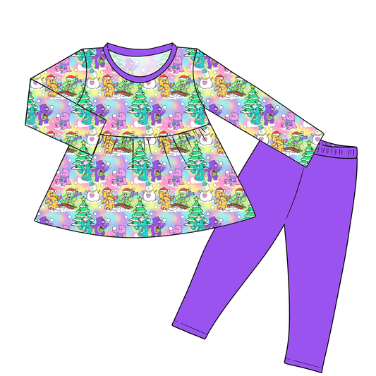 RTS Peplum and Leggings - Snow Bears