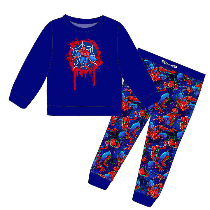 RTS THICK! French terry Jogger Set - Blue Webs