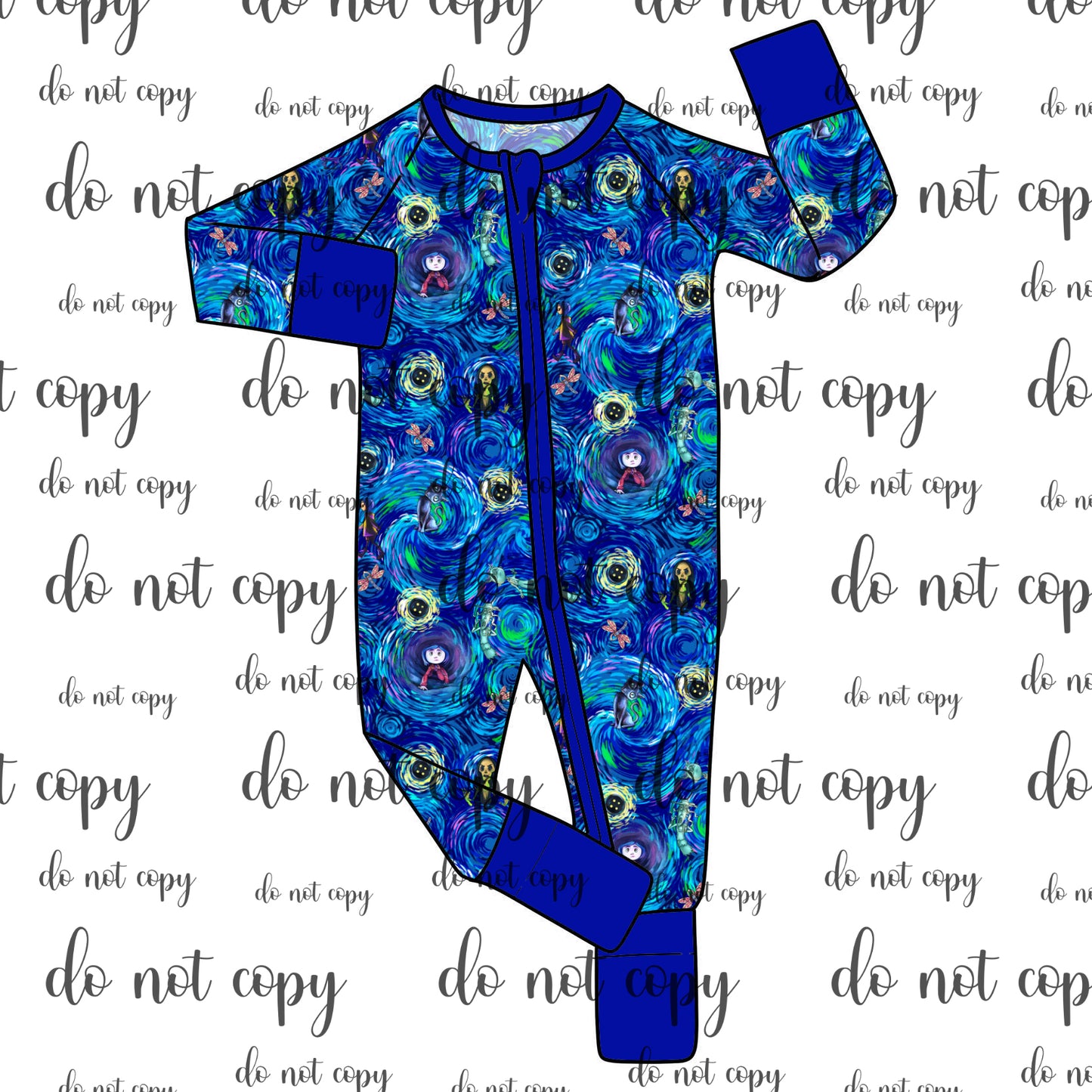 RTS Bamboo Convertible Zip Romper - Spiral Buttons