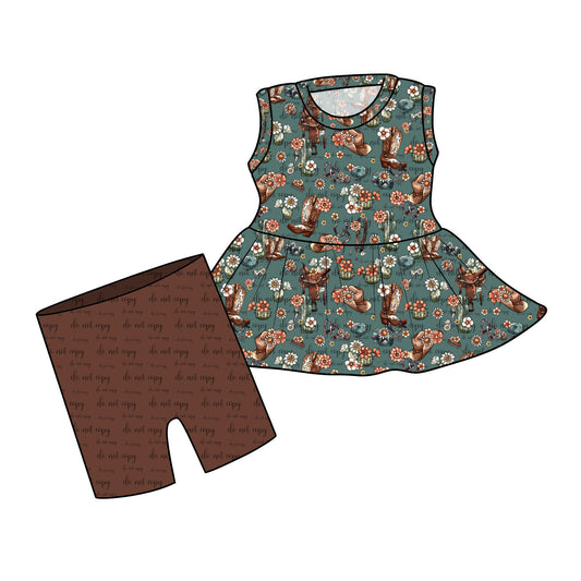 July Pre-Order Sleeveless Peplum and Shorts - Spirit