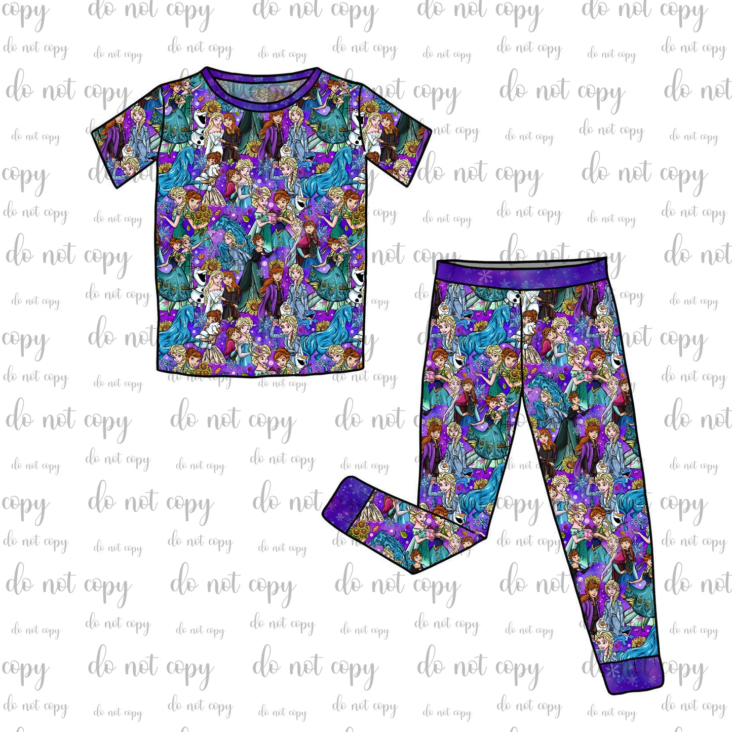 RTS Short Sleeve and Pants Pajama Set - Spring Fever