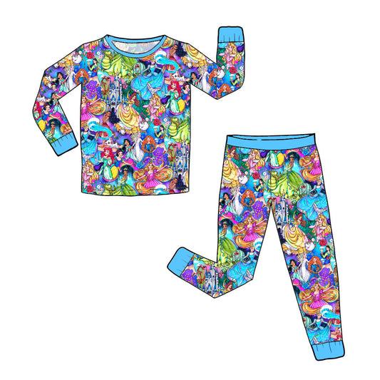 RTS Long Sleeve and Pants Pajama Set - Storybook Princess Rerun