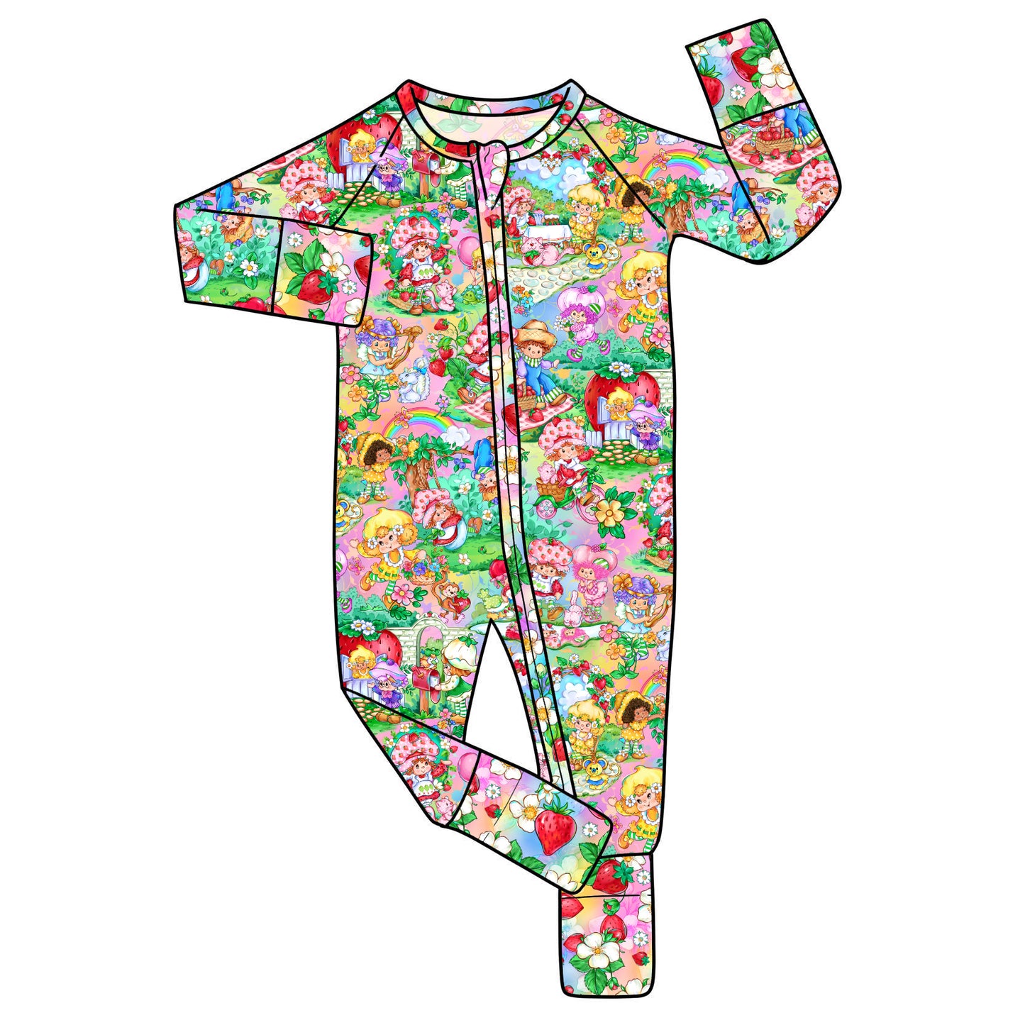 RTS Bamboo Convertible Zip Romper - Strawberry Surprise