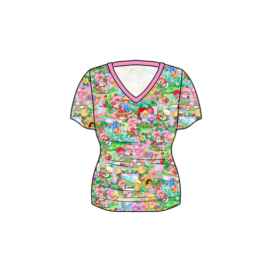 RTS Bamboo Adult V-Neck Tee - Strawberry Surprise