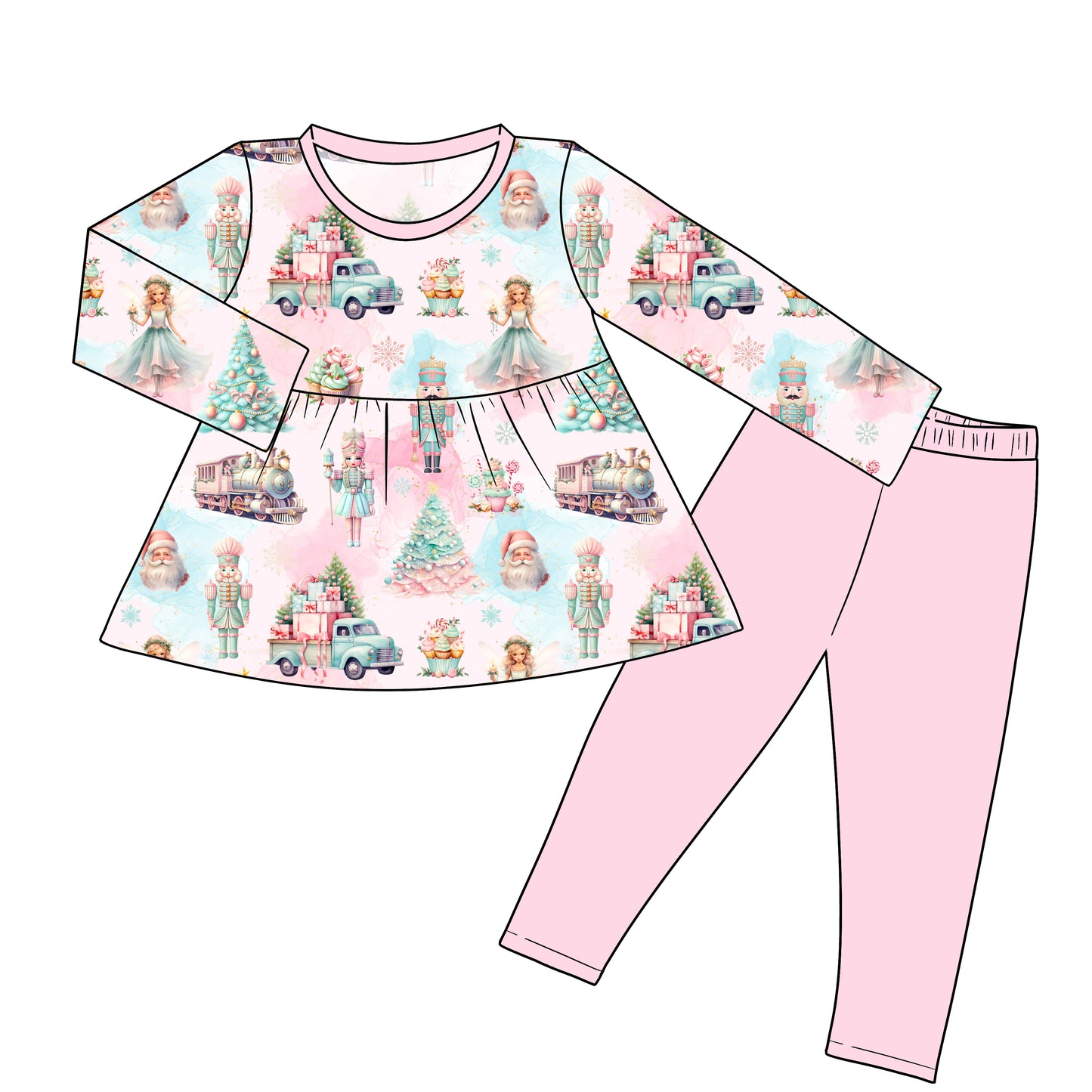 RTS Peplum and Leggings - Sugarplum