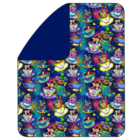 June Pre-Order Double Layer Quilted Bamboo Blanket - Blue Teacups