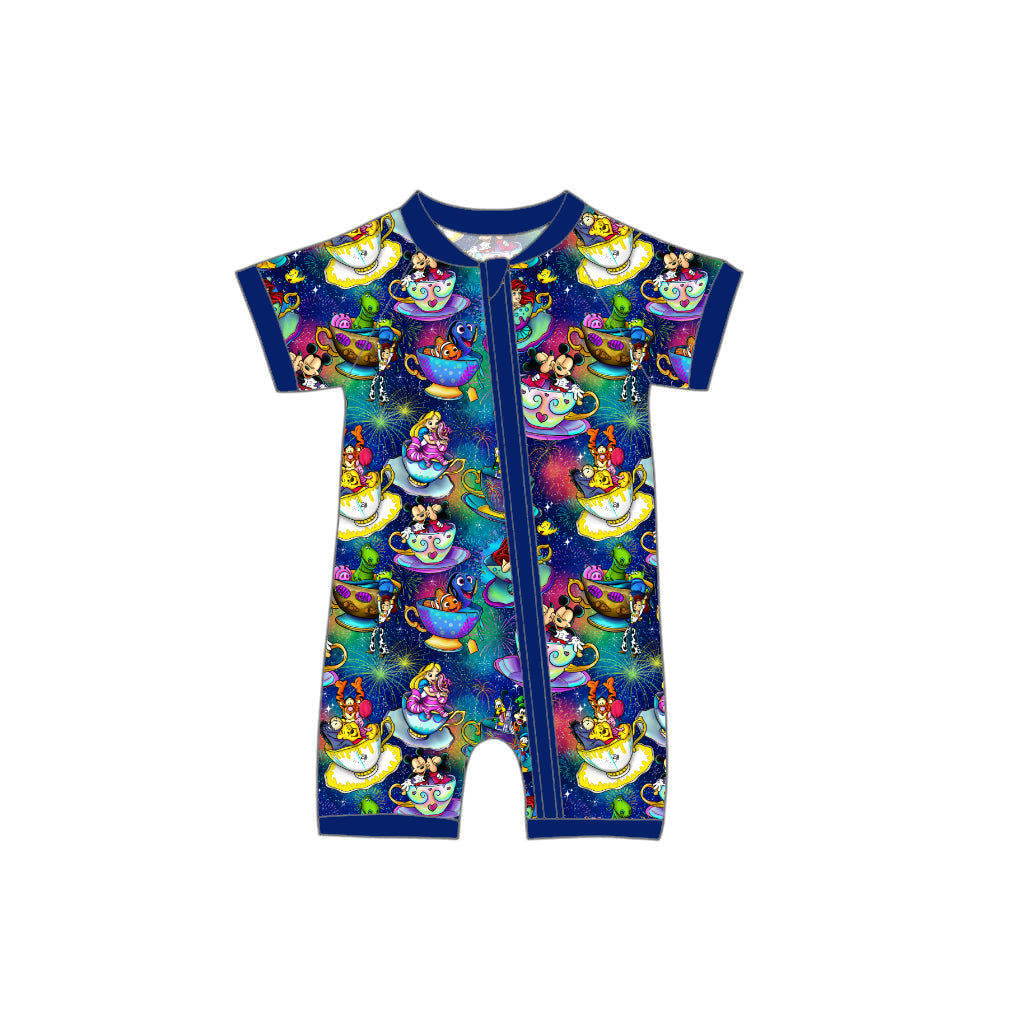 June Pre-Order Shorty Romper - Blue Teacups
