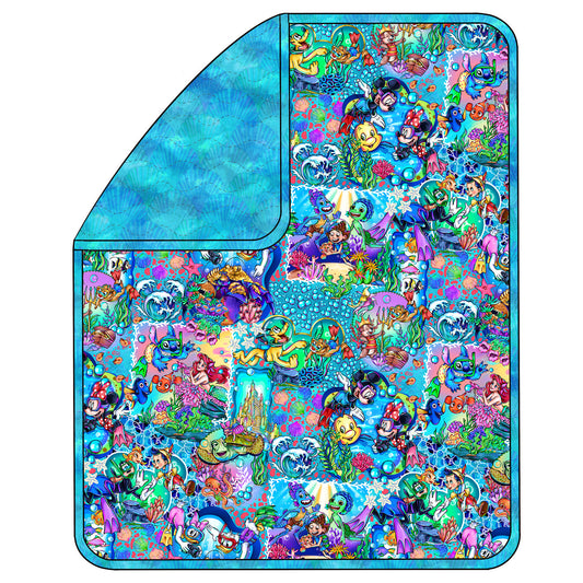 RTS Triple Layer Quilted Bamboo Blanket - Ocean Buddies