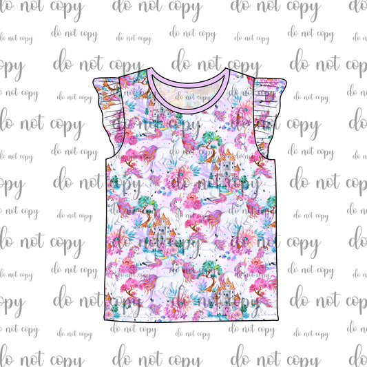 RTS Flutter Sleeve Tee - Mystical Blooms