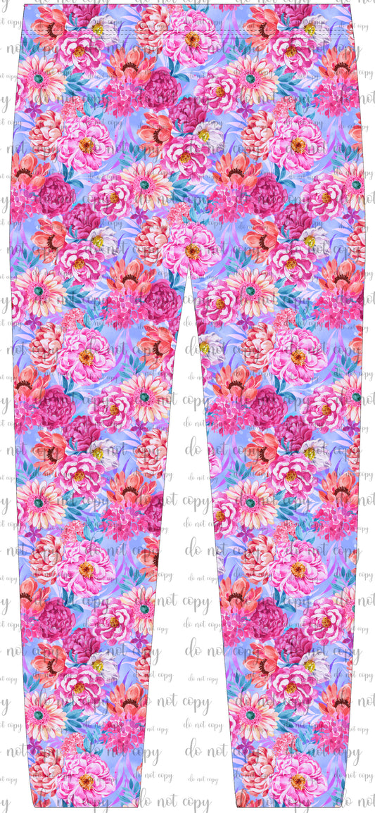 RTS Girl's Leggings - Mystical Blooms Flowers