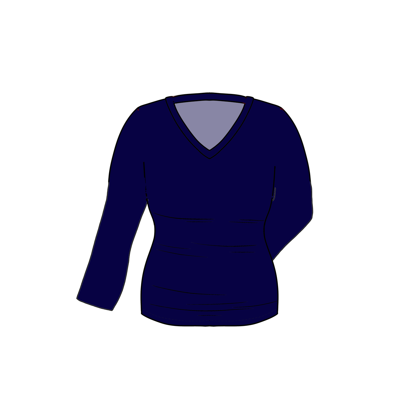 NOV Pre-Order LONG SLEEVE Women's Oversized V-Neck Tee - SOLIDS
