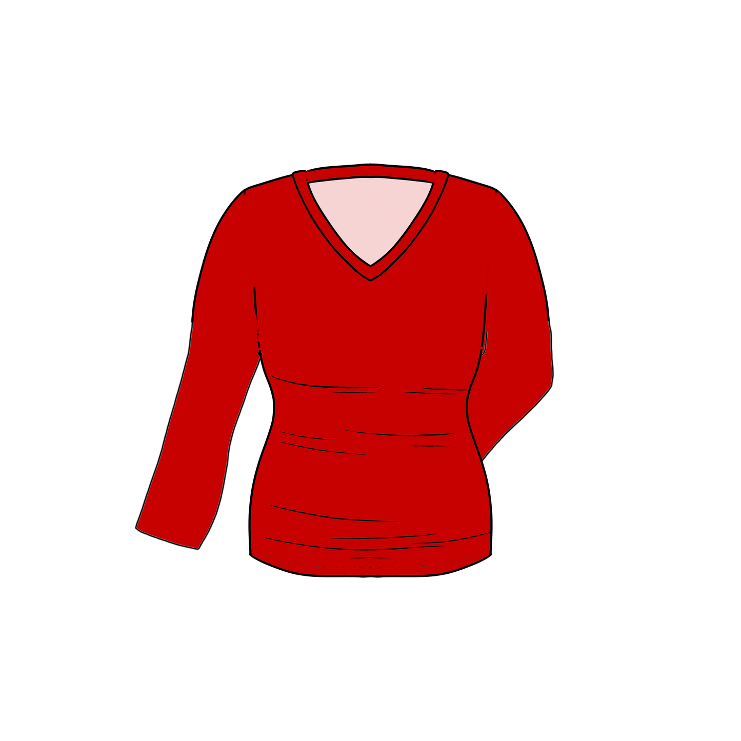 NOV Pre-Order LONG SLEEVE Women's Oversized V-Neck Tee - SOLIDS