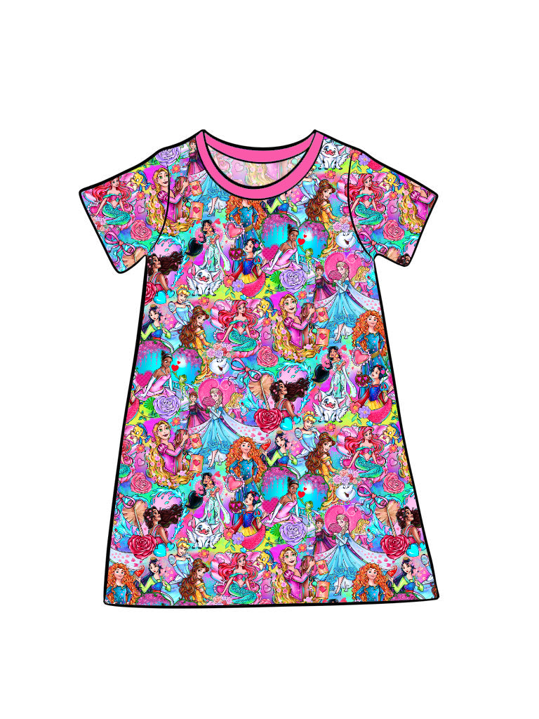Feb Pre-order Kid's Lounge Gown - Valentines Princesses