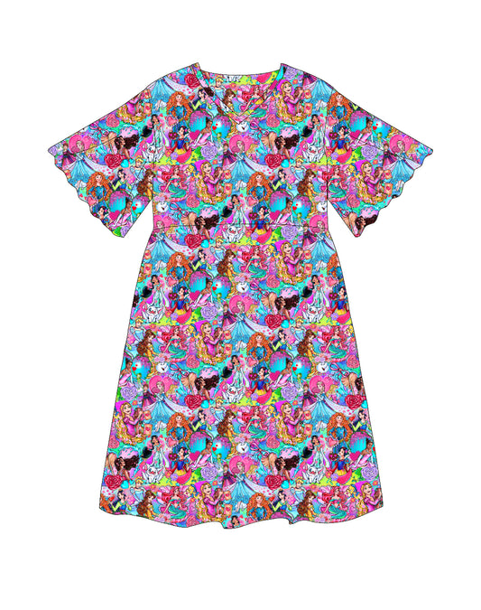 Feb Pre-Order Women's flutter dress - Valentines Princesses