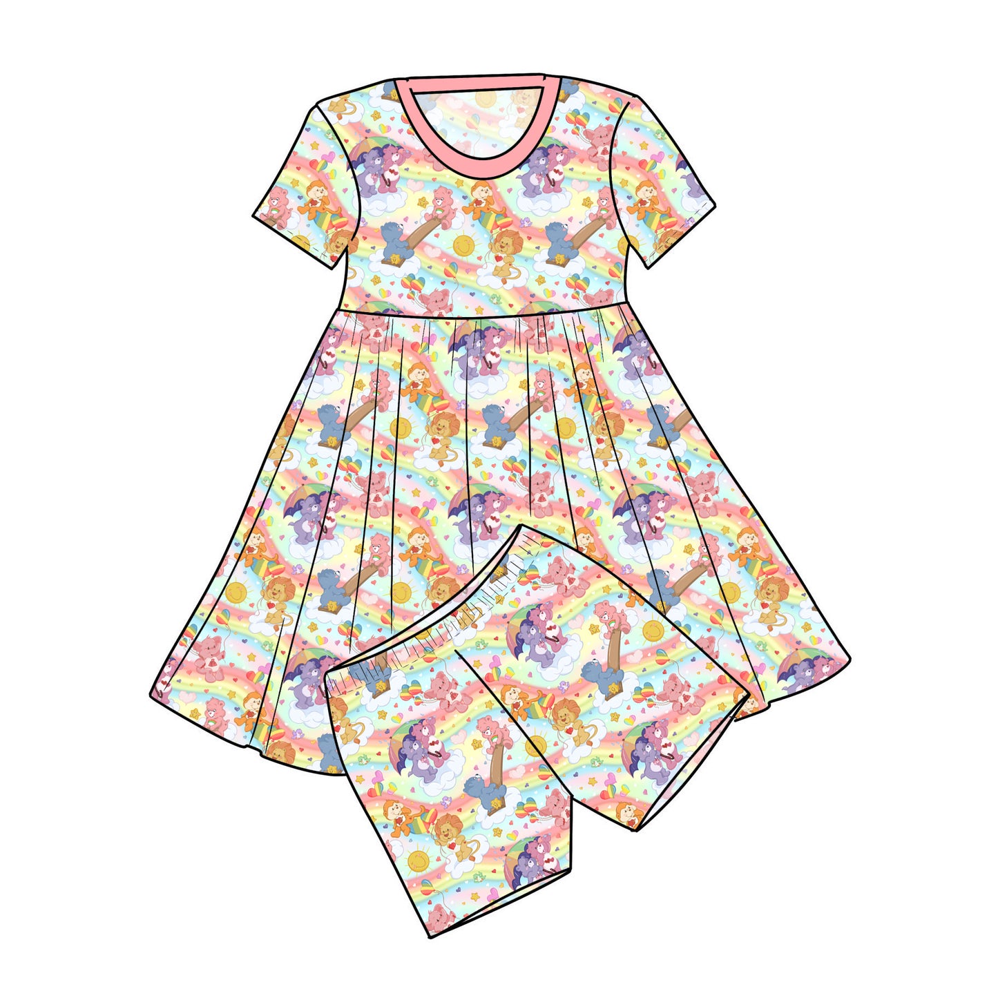 July Pre-order Twirl Dress with Shorts - Vintage Bears