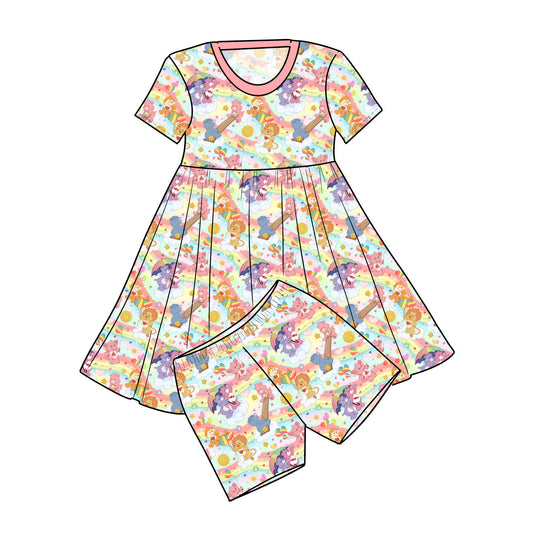 July Pre-order Twirl Dress with Shorts - Vintage Bears