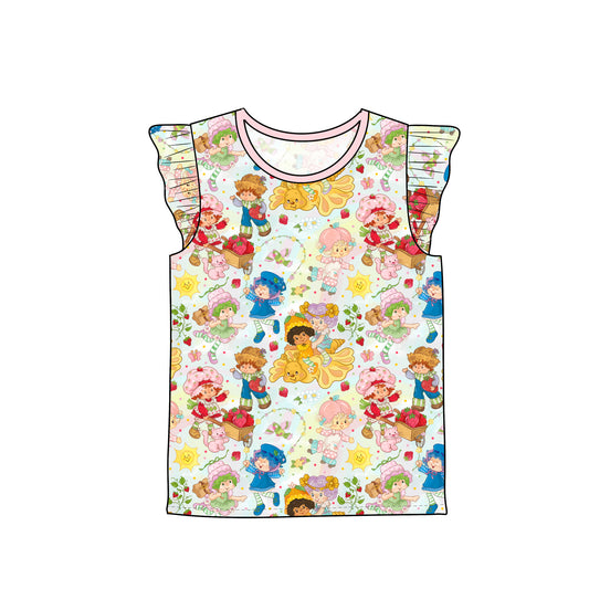 July Pre-Order Flutter Sleeve Tee - Vintage Strawberry