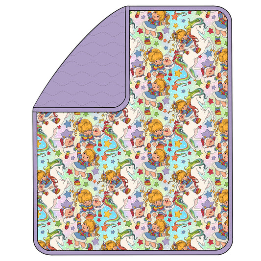 July Pre-Order Double Layer Quilted Bamboo Blanket - Vintage Rainbow