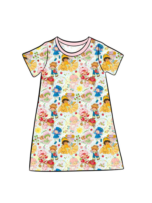July Pre-order Kid's Lounge Gown - Vintage Strawberry