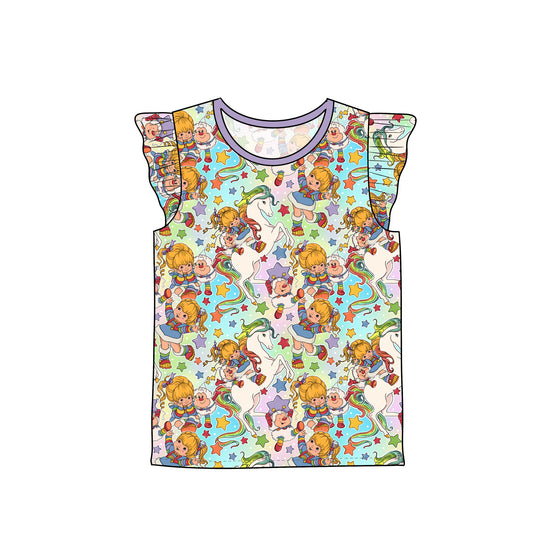 July Pre-Order Flutter Sleeve Tee - Vintage Rainbow