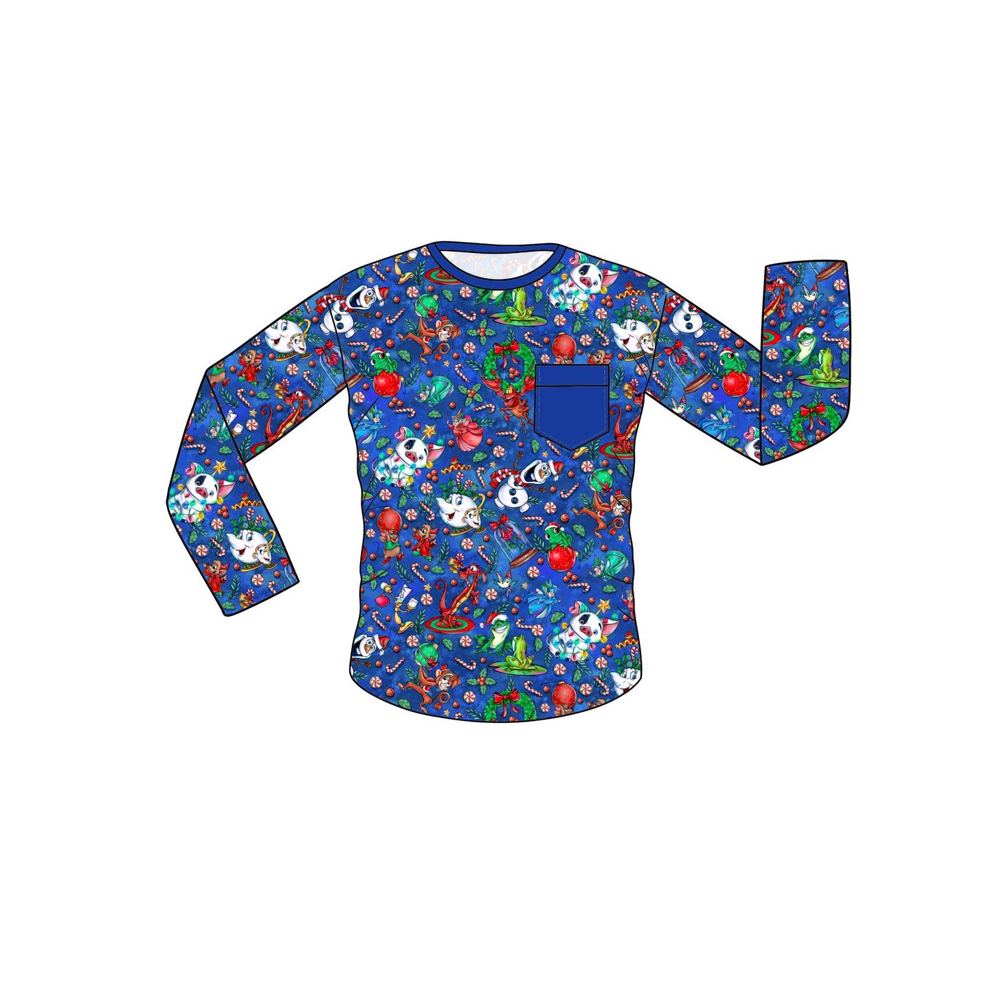 RTS Bamboo Long Sleeve Pocket Tee - BLUE Sidekicks